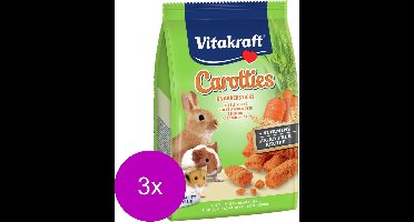 Vitakraft Carotties Knaagdier - Konijnensnack - Wortel - 3 x 50 g