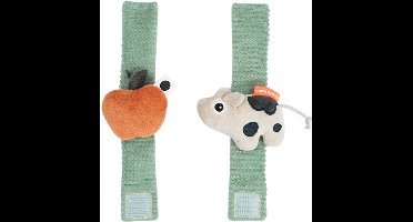 Done By Deer Polsrammelaar Set - Tiny Farm - Dotti Green - 2 Stuks