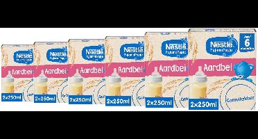 Nestlé PyjamaPapje Aardbei - Baby pap Gebruiksklaar 6m+ - 6 doosjes x 2x250ml