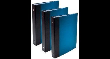 SOHO College Ringband 23 rings - Karton - 4cm breed - A4 formaat - O-mechaniek - 3 stuks - Blauw