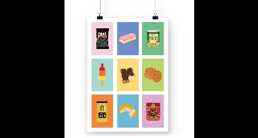 Artprint Hollandse Hap - Nederlandse delicatessen illustratie in A3 formaat poster - Burones