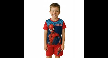 Marvel Spiderman shortama / pyjama - Katoen - rood - maat 128 cm / 8 jaar