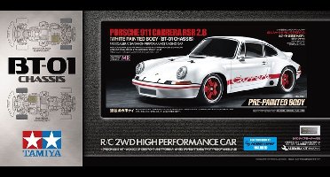 Tamiya Modelbouwpakket Auto - 47507 RC Auto - Porsche 911 RSR 2.8 - BT-01 Witgelakte Carrosserie RC Plastic - 1:10 - Modelbouw