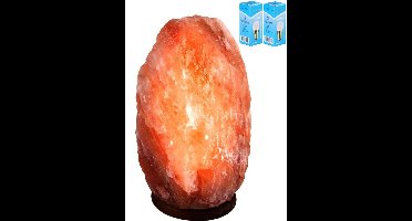 Zoutlamp GROOT XXL 18-21kg met 2x Gloeilamp - Himalaya Zout 100% Natuurlijk - Tafellamp van Natuurlijk Haliet Zoutkristal met Sfeervol Warm Licht - Extra Lange Kabel 1.8mtr - ca. 40x25cm