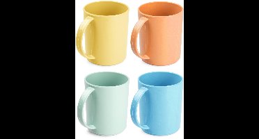 Plasticforte onbreekbare Drinkbekers - kunststof - 350 ml - 8x stuks - kinderen - mix kleuren