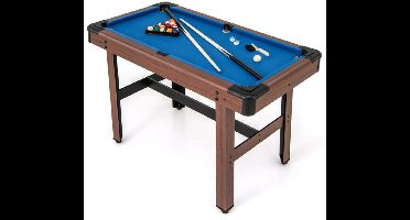 SureDeal® - Biljarttafel 122x61x76 cm - Hout - Incl. 2 Keuen, Ballen, Krijt & Borstel - Verstelbare Poten - Speelkamer of Bar - Blauw Laken - Compact Formaat