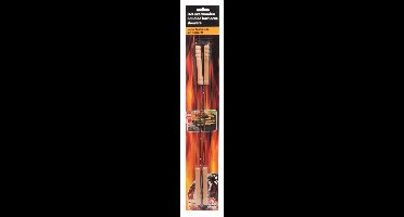Barbecue Collection Spiezen - 4x stuks - vleespennen - metaal met houten handvat - 38 cm