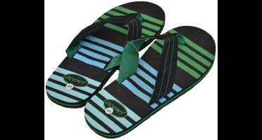 Slippers heren Gestreept - 41 - blauw/groen