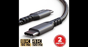 ProFPS USB-C naar USB-C Kabel 2M – USB 4.0 – 240W – 40Gbps – 8K/60Hz