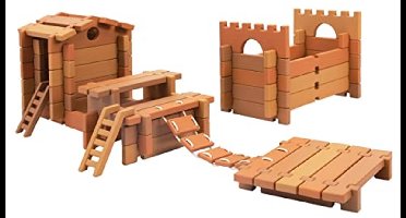 Guidecraft bouwblokken speelgoed - Tabletop Notch Blocks Western 85-delig.