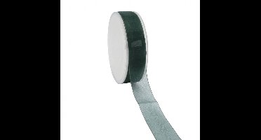 Donkergroen Organza lint 7 mm / 50 mtr.