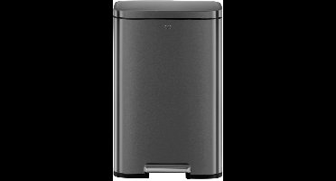 EKO - Madison Pedaalemmer 50 liter - Stainless Steel Plastic - zwart - Prullenbak