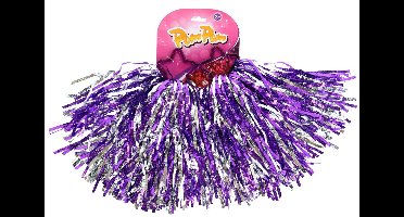 Pom Poms 2 Stuks Paars/Zilver