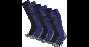 Xtreme Sockswear Compressiesokken Hardlopen - 6 Paar – Kniehoge Hardloopsokken Unisex – Klasse 1 Compressie – Multi Blauw – Maat 42/45