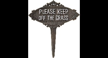 Esschert Design grasveld/gazon bordje - niet op het gras - gietijzer - 21 x 23 cm