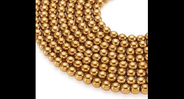 10 Strand 6mm Hematite Kralen - Strand Gouden Synthetische Hematiet voor Sieraden - 69 stuks/Strand