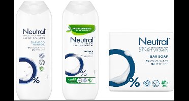 Neutral Set - Shampoo + Douchegel + 2 x 100 gram Zeep