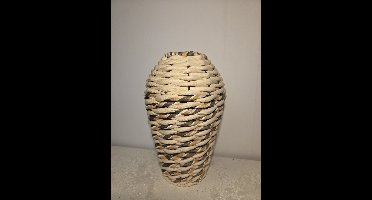 Countryfield decoratie vaas gevlochten papierkoord/rotanlook S