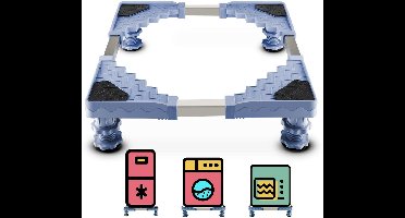TRANKIELO® - Verstelbare Onderstel voor Huishoudelijke Apparaten – Wasmachinevoet – Multifunctioneel voor Drogers, Wasmachines, Koelkasten, Vrieskasten – Bereik 50-66cm