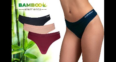 Bamboo - Ondergoed Dames - String - Bamboe - 3 Stuks - Multi - Lingerie - Onderbroeken Dames - Dames Slips - Dames Ondergoed