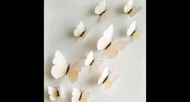 New Age Devi - 3D Witte Vlinders Muur Sticker Muurdecoratie - Kinderkamer Babykamer