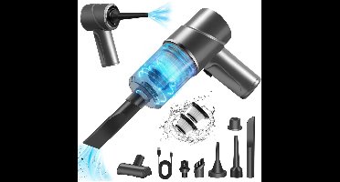 1x Kruimelzuiger draadloos, 7000Pa zuigkracht, Kruimelzuiger draadloos met 3-in-1 functie voor in de auto, huis en kantoor