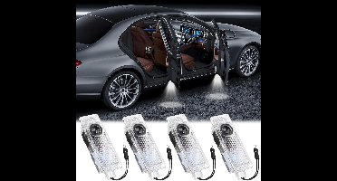 Autodeur projector met 4 stuks deurlicht logo's | Instapverlichting voor BMW Serie X1 - X6 | Deurverlichting auto met logo - Zwart metaal, eenvoudige installatie.