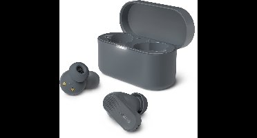 PHILIPS TAT3509 Noise Cancelling True Wireless In-Ear Bluetooth Oortjes - Klein, Natuurlijk geluid, Dynamische bas, Oplaadcase, Heldere gesprekken, Ideaal voor woon-werkverkeer en sporten - Donker grijs