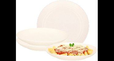 PlasticForte Rond bord/camping bord - 10x - D22 cm - ivoor wit - kunststof