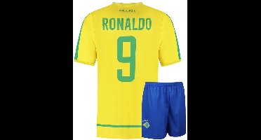 Brazilie Voetbaltenue Thuis Ronaldo - WK 2002 - Voetbal Tenue Kinderen - Shirt en Broekje - Jongens en Meisjes - Volwassenen - Heren en Dames - Maat 128