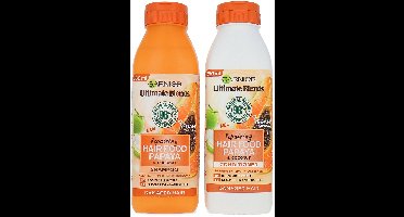 Garnier Ultimate Blends Moisturising Hair Food Shampoo + Conditioner - Papaya 2 x 350 ml