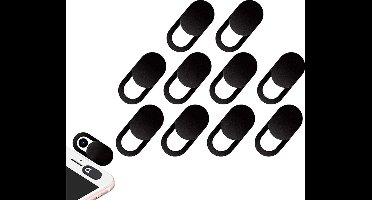 Webcam Covers - Privacy schuifjes - Geschikt Smartphones, Tablets en Laptops - Camera Cover - Webcam Schuifje - Universele Webcam Cover - Dun En Goedkoop - Privacy Protection Slider - Ultra-thin - Zwart - 10 stuks