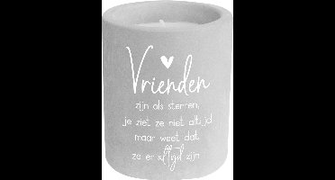 Kaarsje Vrienden 6,5x6,5x8 cm - Cement
