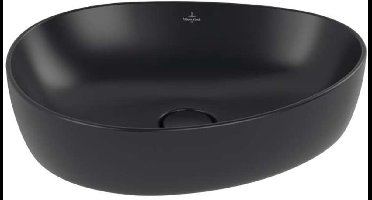 Villeroy & Boch Antao - Opzetwastafel, 40x51 cm, CeramicPlus, Pure Black 4A7351R7