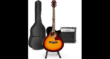 Elektrisch akoestische gitaar - MAX ShowKit gitaarset 4/4 - Met 40W gitaar versterker, gitaar standaard, gitaar stemapparaat, gitaartas en plectrum - Sunburst