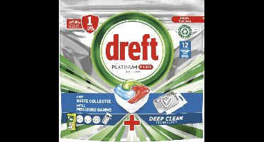 Dreft Platinum Plus All In One Vaatwastabletten Deep Clean 12 stuks