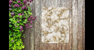 Tuin decoratie Marmer - Geel - Goud - 30x40 cm - Tuindoek