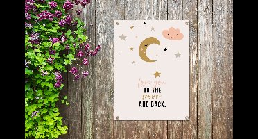 Tuin decoratie Quotes - Spreuken - Love you to the moon and back - 30x40 cm - Tuindoek