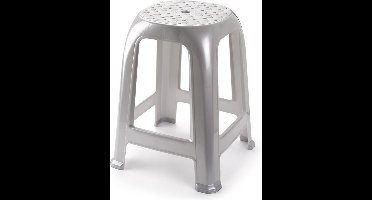 PlasticForte Keukentrapje - zilver - tot 100 kg - 46,5 x 37 cm - opstapje - krukje