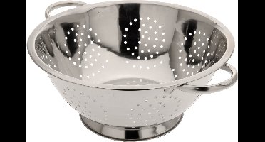 Excellent Houseware Keuken vergiet - op voet - RVS - 24 x 10 cm - zeef