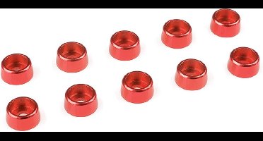 Team Corally - Aluminium sluitring - voor M3 Cilinderkopschroeven - BD=8mm - Rood - 10 st