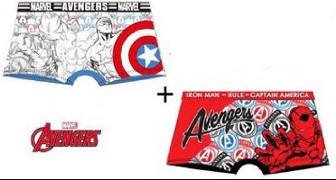 Avengers boxershort - Marvel - Iron Man - Captain America - Hulk - 2 stuks - maat 2/3 jaar