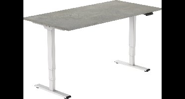 OrangeLabel by Euroseats elektrisch zit/sta bureau Eco. Voldoet aan de NEN EN 527 norm. Uitvoering wit frame en inclusief blad 120x80 Oxyd