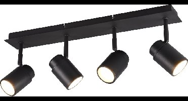 LED Plafondspot - Torna Artion - GU10 Fitting - Spatwaterdicht IP44 - Rechthoek - Mat Zwart - Aluminium