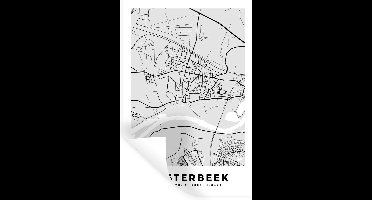 Muurstickers - Sticker Folie - Oosterbeek - Zwart Wit - Stadskaart - Plattegrond - Nederland - Kaart - 20x30 cm - Plakfolie - Muurstickers Kinderkamer - Zelfklevend Behang - Zelfklevend behangpapier - Stickerfolie