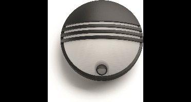 Philips Yarrow muurlamp - met sensor - zwart