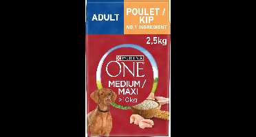 Purina One Medium Maxi Adult Honden droogvoer - Kip - 2500g
