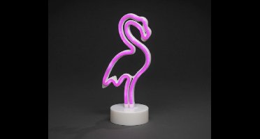 Konst Smide Roze Flamingo Licht Figuur op Batterijen met Timer 28 cm Hoog