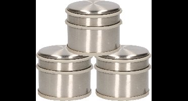 Alpina Deurstopper van 1.1 kilo - 3x stuks - staal - met grijs kunststof rand - 9 x 7 cm