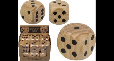 Dobbelsteen - 6x - 6 x 6 cm - hout - stenen om te dobbelen - spelletjes - Worpsteen - Dobbel spellen